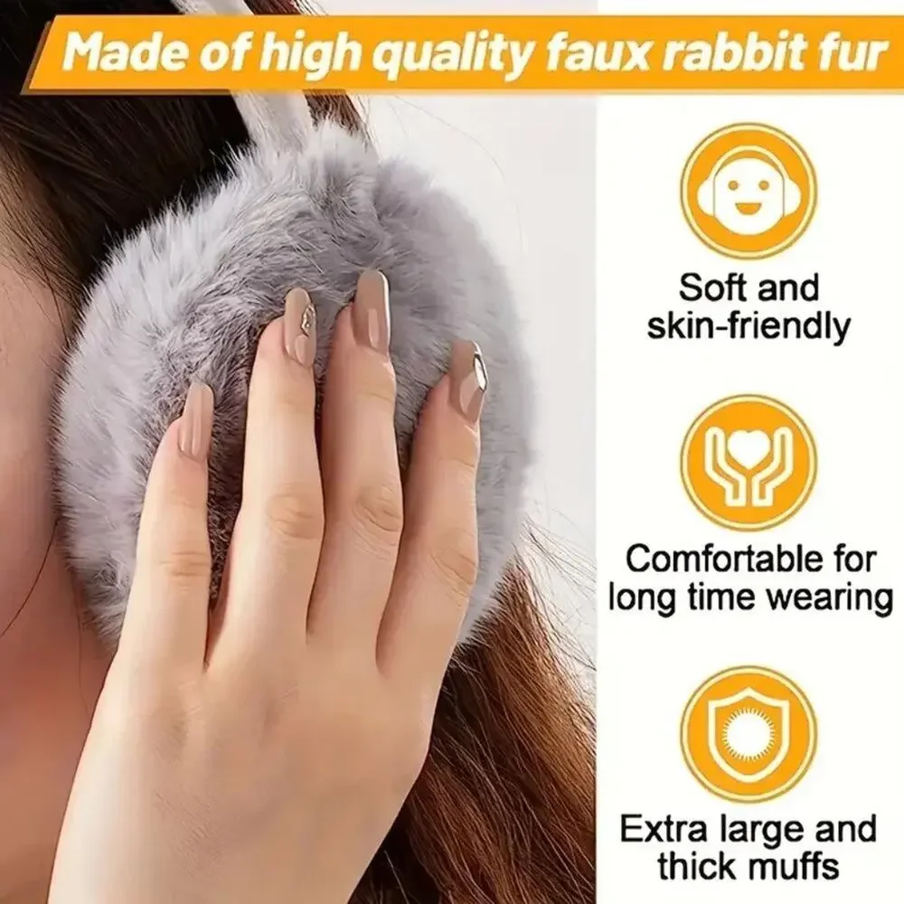 Winter Fluffy Comfortable Adjustable Earmuffs - Pink